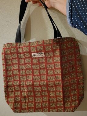 Handmade Red & Gold Market Bag Tote